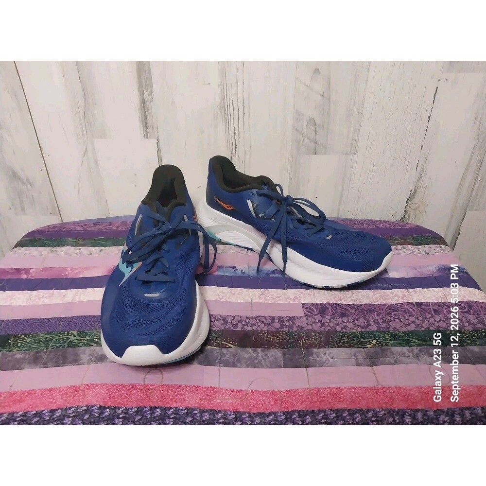 Saucony Guide 15 Mens 10.5 Shoes Road Running Trainer Endurance Blue White
